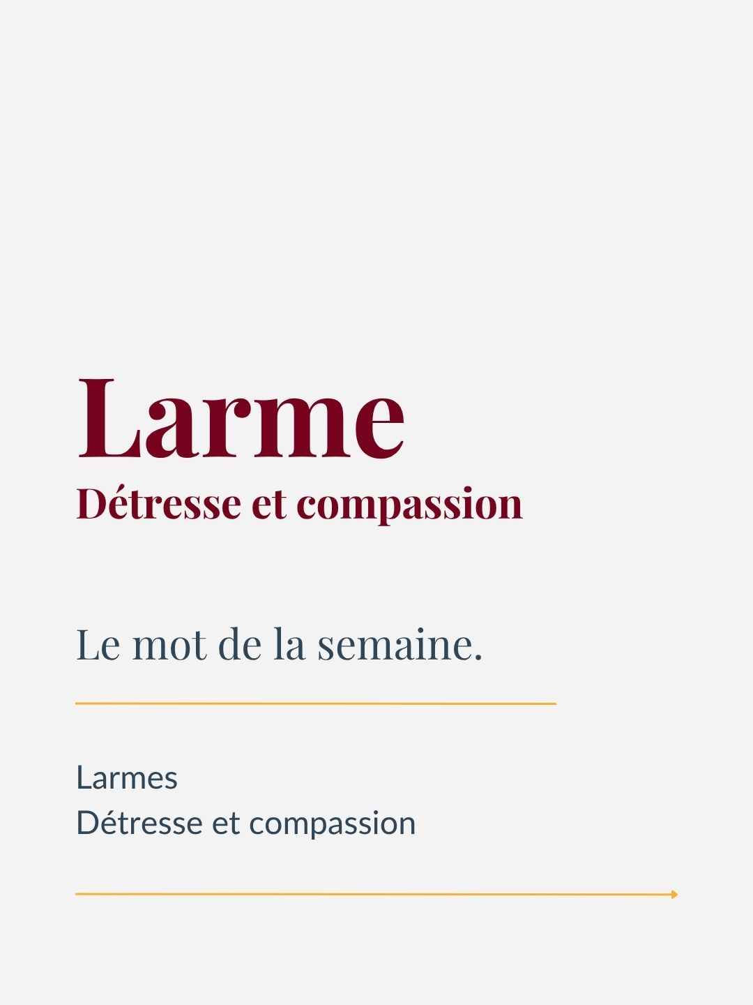 Mot de la semaine Pascale léger détresse et compassion