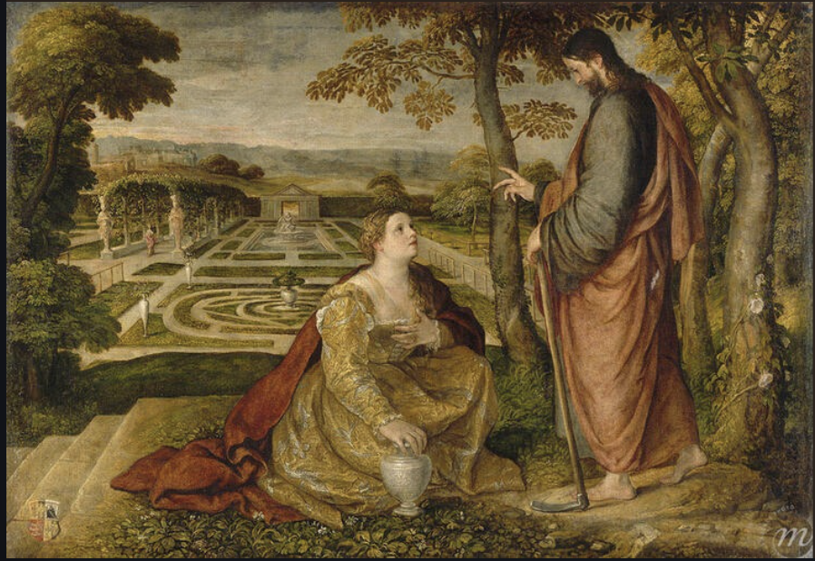 Marie Madeleine du tombeau au jardin 35 Noli me Tangere -Lambert Sustri 1550 - PAscale léger
