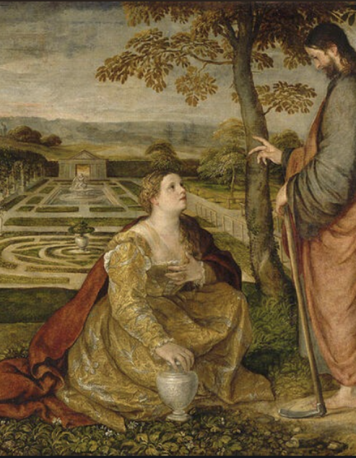 Marie Madeleine du tombeau au jardin 11 Noli me Tangere -Lambert Sustri 1550 - PAscale léger